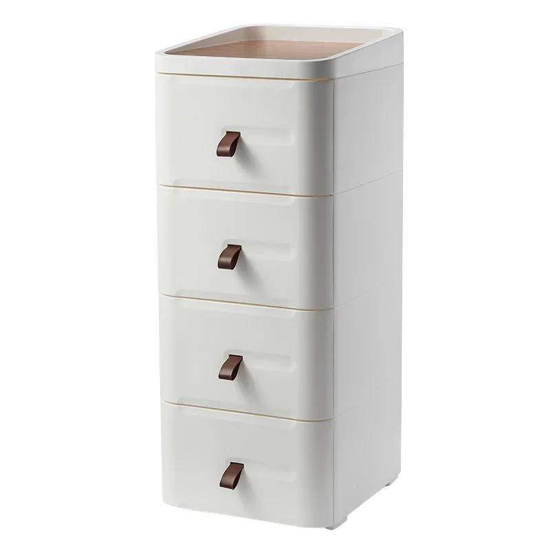 Storage Cabinet with Drawers – Multifunctional for Living Room & Bedroom, Plastic Snack Organizer Rack