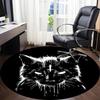 1pc Cat Cross Office Round Area Rug, Under Office Chairs Bedroom Living Room Home Decor, Room Deco, Available in Various Sizes