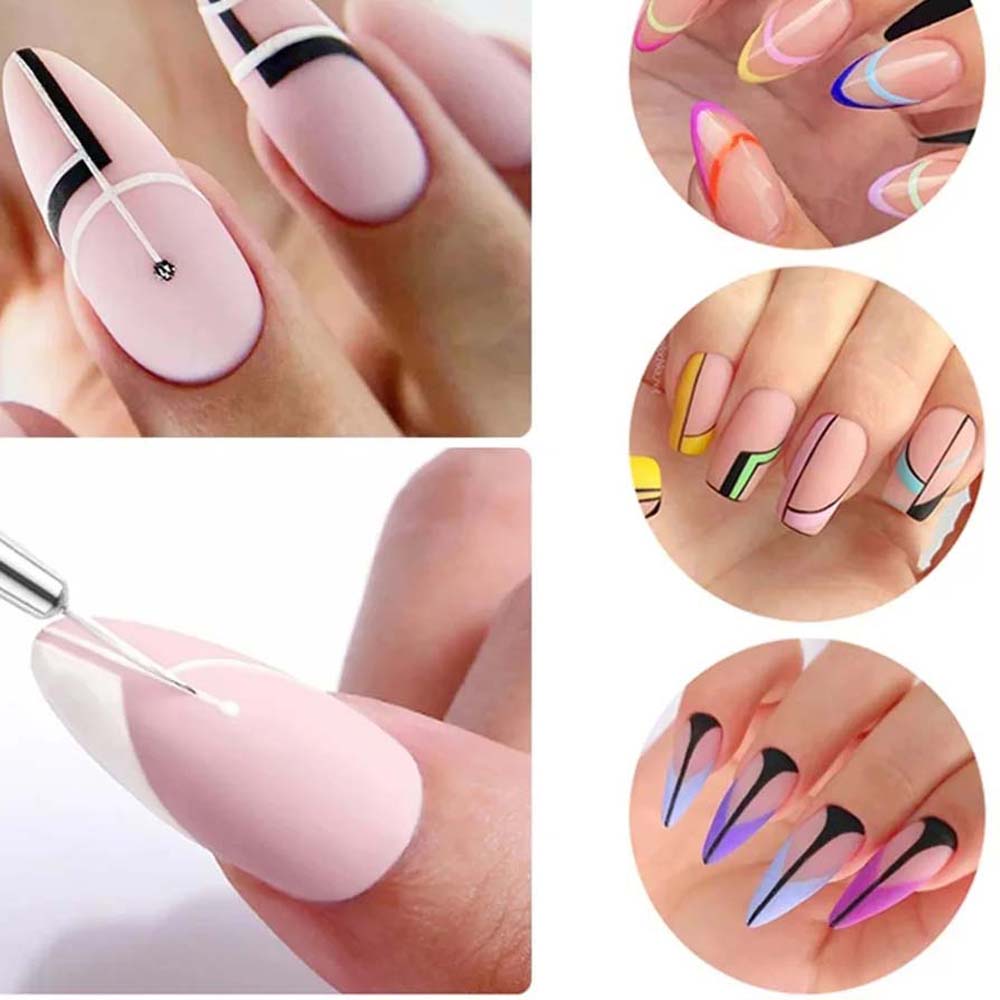3Pcs/set Ultra-thin Line Mermaid Nail Painting Brush Mermaid Pull Wire Nail Brush Nail Salon