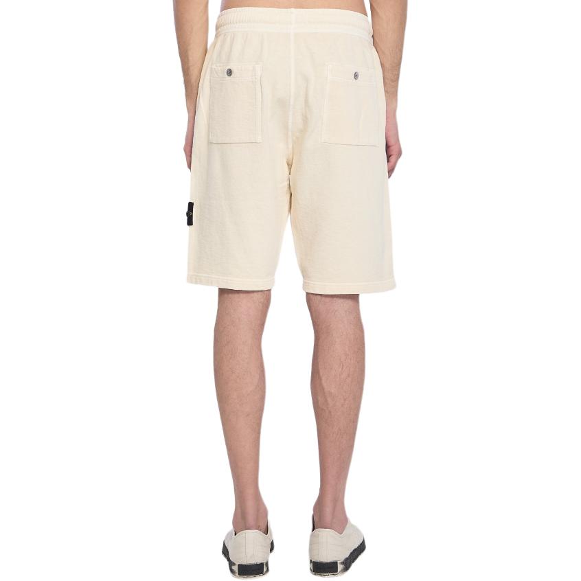 STONE ISLAND Plain Badge Drawstring Casual Shorts Men Shorts Off-White K1S156200009S0060-V0193