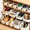 Curved Storage Box Heavy Duty Plastic Organizer Under Sink Cabinet Storage Bins for Kitchen Bathroom Cleaning Supplies Space Saving Container