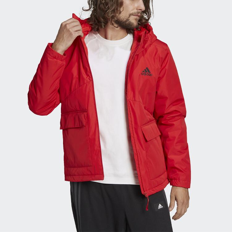 Adidas Bsc St In H J Casual Hooded Warm Cotton Jacket Winter Men Jackets Red H65765