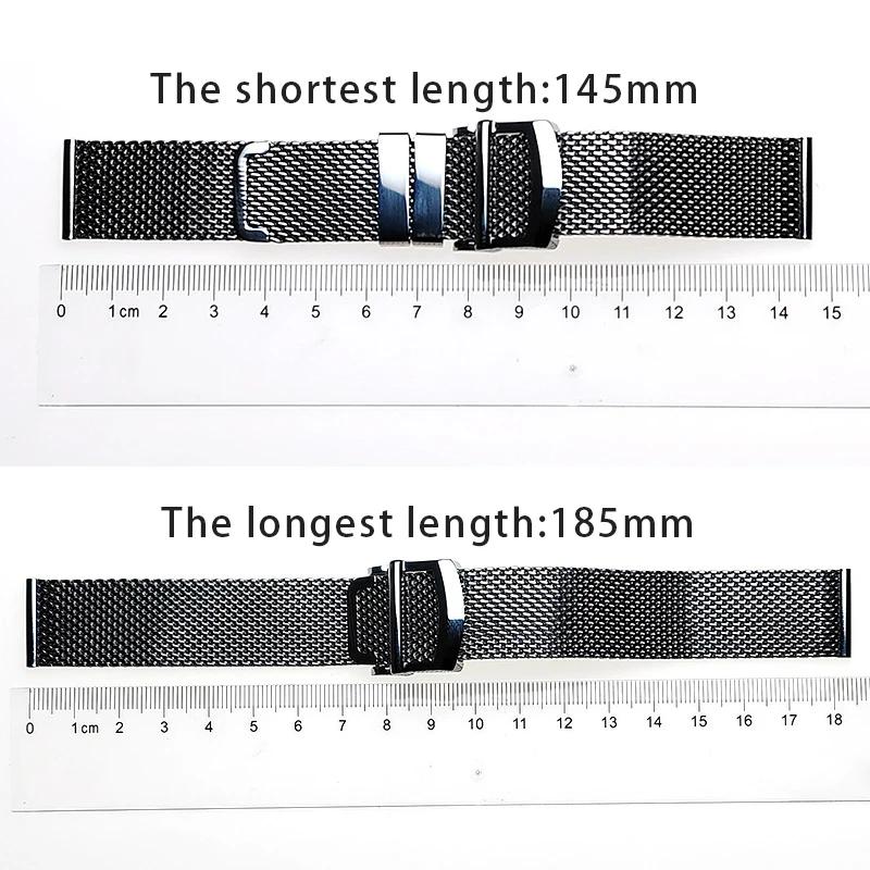 Quick Release Milanese Mesh Watch Strap for Rolex Watches 20/22mm for Pilot Folding Buckle Wristband Men Women Metal Watchband