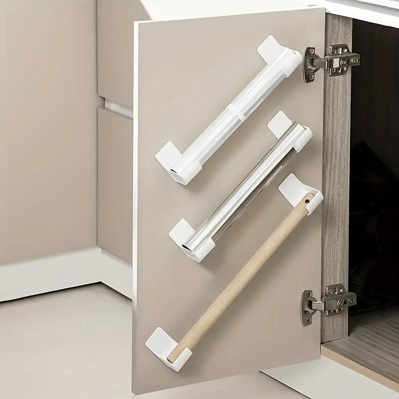 Bohrfreies 4er-Pack Lagerregal Küche Frischhaltefolie Müllbeutel Schranklagerregal Kühlschrank Seitenlager-Organizer