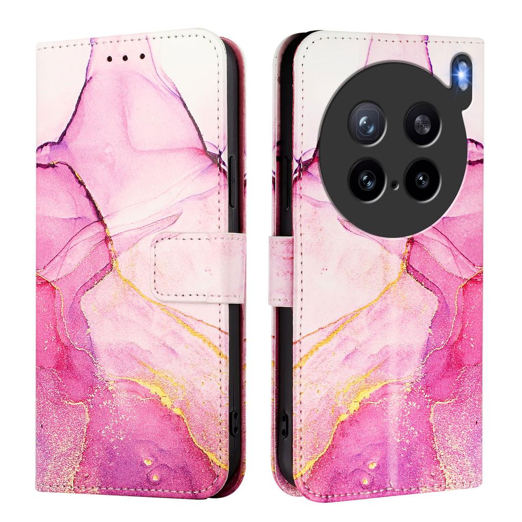 For vivo X200s 5G Case with Strap Marble Pattern Leather Phone Cover Card Holder