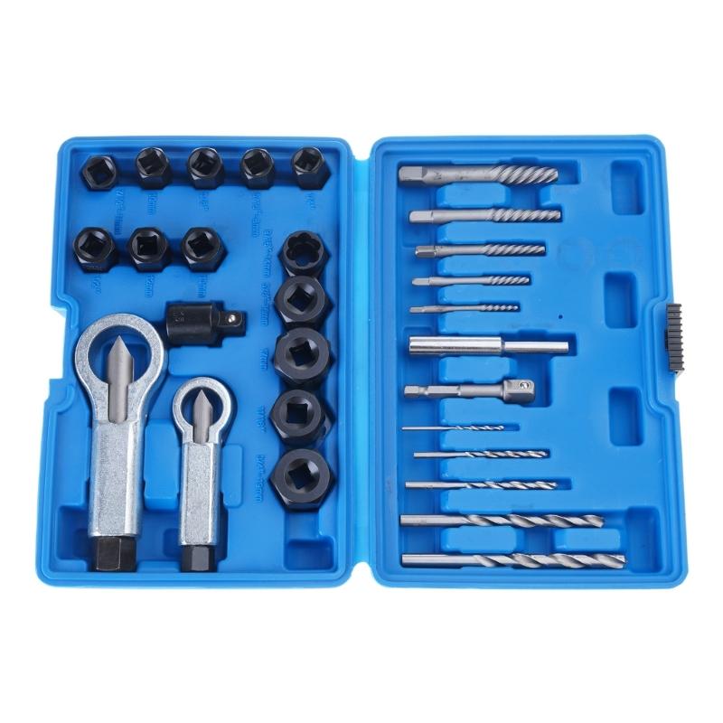 28Pcs impact deteriorat șurub piuliță Remover extractor soclu scule kit de îndepărtare bolt piuliță șurub îndepărtarea cheie soclu