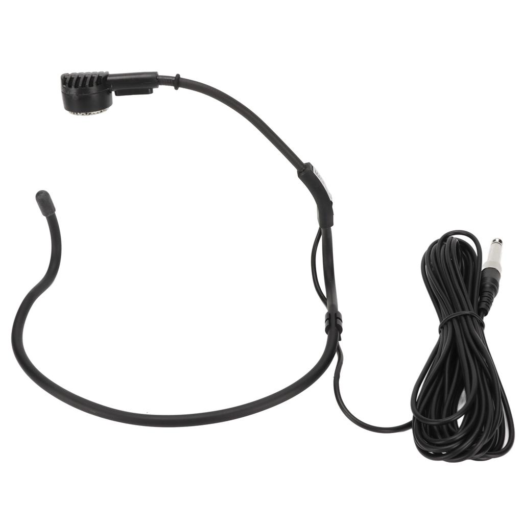6.35mm Earhook Microphone Ergonomic Dynamic 16.4ft Wired Headset Microphone for Karaoke Speakers Amp