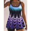Women's Swimwear Tankini 2 Piece Swimsuit  Coconut Tree Pattern Print Vacation Bathing Suits