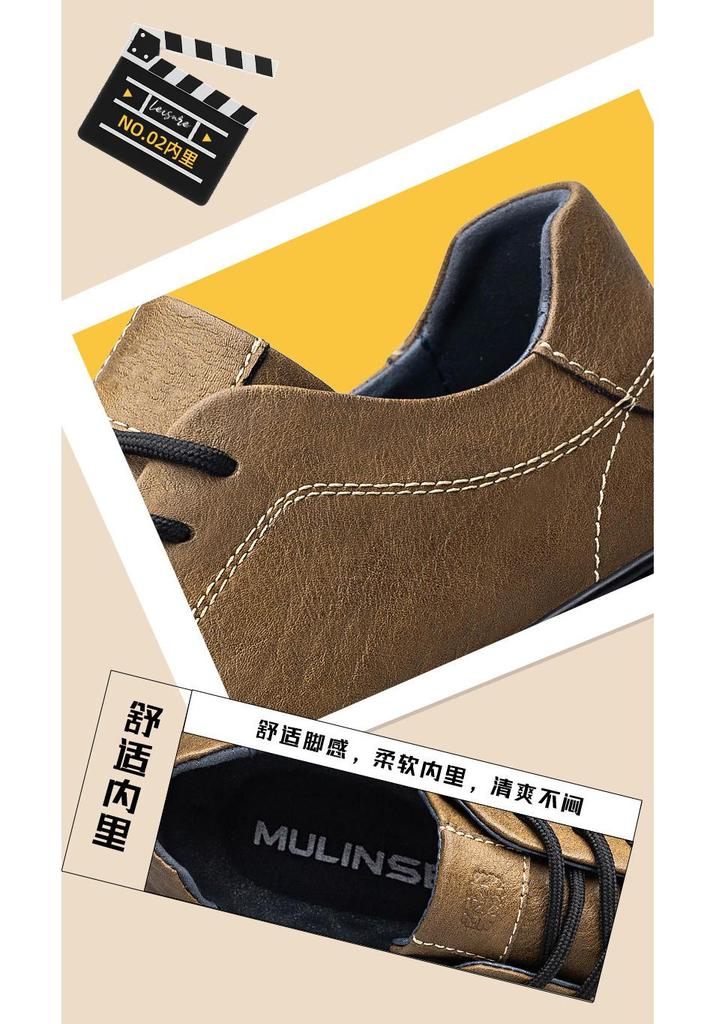 Men's Casual Leather Low-Top Sneakers: British Style Versatile Sports & Work Shoes