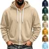 Felpa con cappuccio e zip da uomo, giacca casual con tasche per l'uso quotidiano