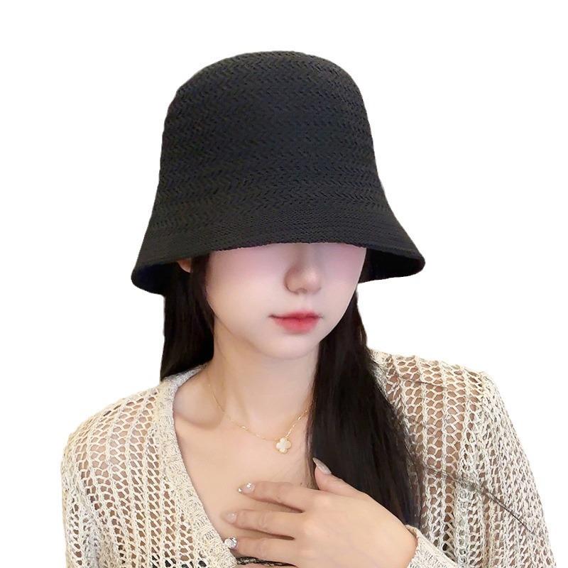 Summer Straw Hat Girls Light Sun Protection Versatile Sun Hat Japanese Simple Breathable Bucket Hat Straw Woven High End Fisherman Hat