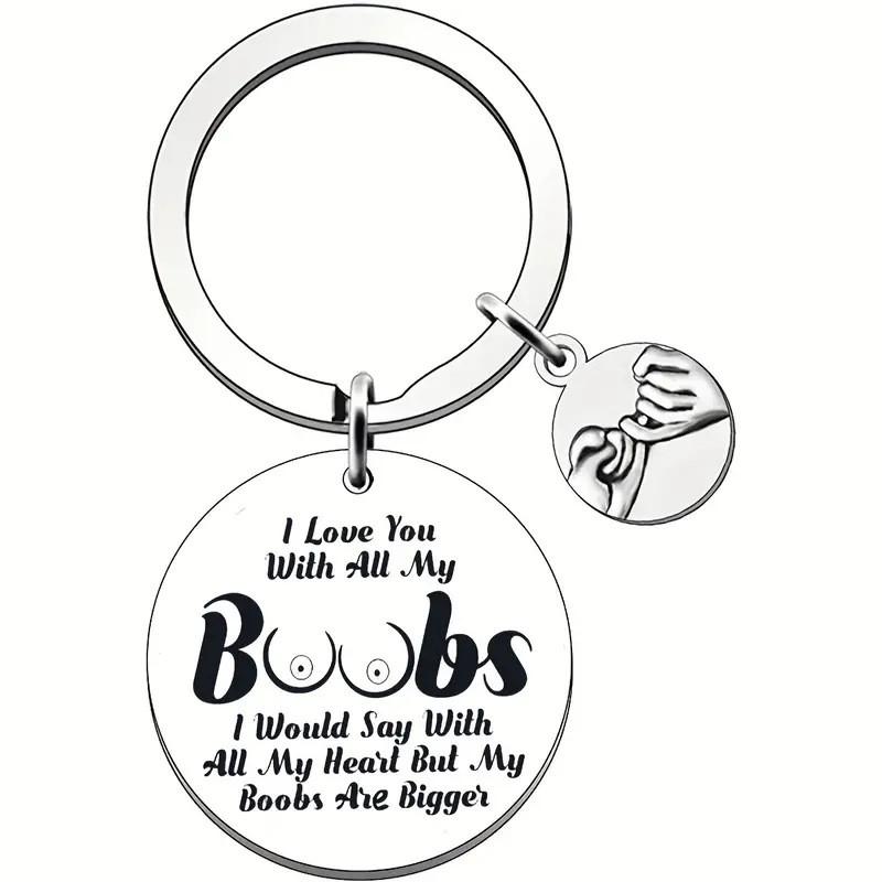 

Steel Trendy Stainless Boobs Keychain Personalized Gift For All Holidays And Celebrations