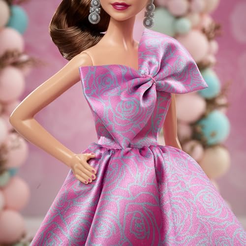 Barbie Birthday Wishes Signature Dress-Up Doll & House for Ages 6 and Up, Pink, JBJ07