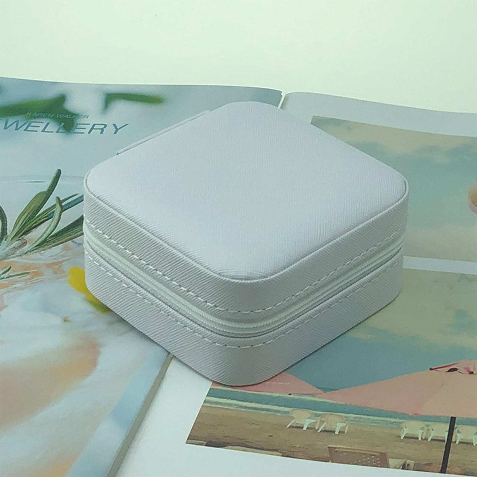 

Мини-портативный ящик для хранения ювелирных изделий из искусственной кожи One Size белый