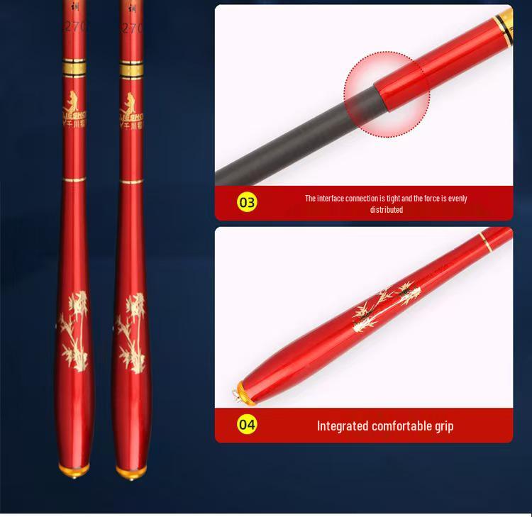 Canna da pesca ultraleggera in carbonio da 1,8 m per carassio, portatile e ideale per attrezzatura da pesca