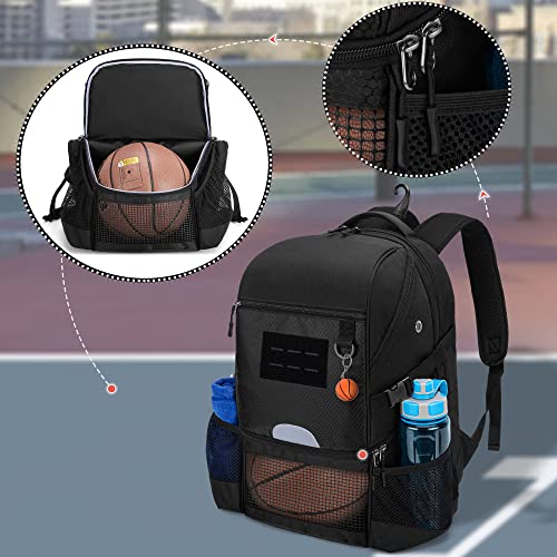 DSLEAF Basketball Backpack for Adults, Large Capacity Basketball Backpack with Ball Storage, Suitable for Soccer Backpacks
