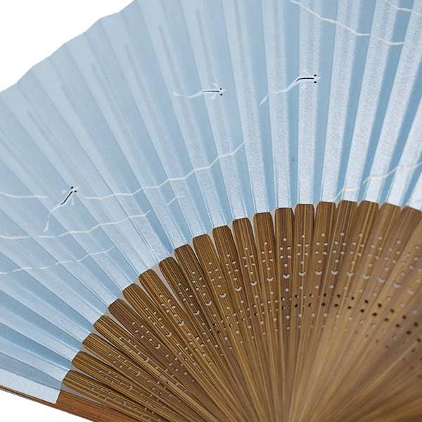 Kimono Painted Made In with Carved Karaki Pearlescent and Raised [Stylish Iroha] High-quality Fan, Japan, Wood, Scented, Finish, Grain.
