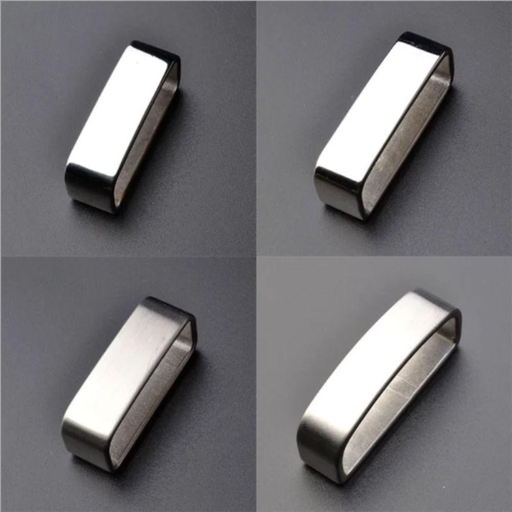 

Retro Ring Buckle Large Hole Rectangle Hoop Fashion Belt Keeper Gifts срібний