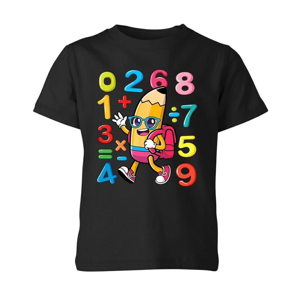 Number Day Maths Day T Shirt Unisex Kids | Cute Pencil Cartoon School Math Tee 160