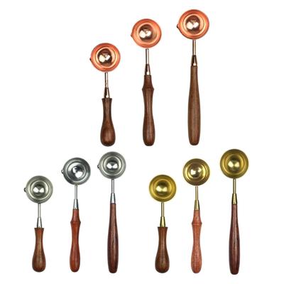 3-teiliges Set aus Metall-Siegellöffeln, Wachssiegellöffeln, Wachssiegelstempeln und Schmelzlöffeln für Scrapbooking-Alben und Hochzeitseinladungen