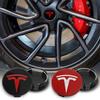 4Pcs/set 56mm Tesla Glossy Black Car Wheel Center Caps Logo Emblem For Tesla Model 3 Y S X Rims Hub Cover Caps Badge Accessories
