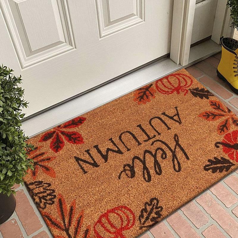 Pink Swan Black Cat Pattern New Entrance Floor Mat Bathroom Absorbent Foot Door Mat Horror Skeleton Decoration