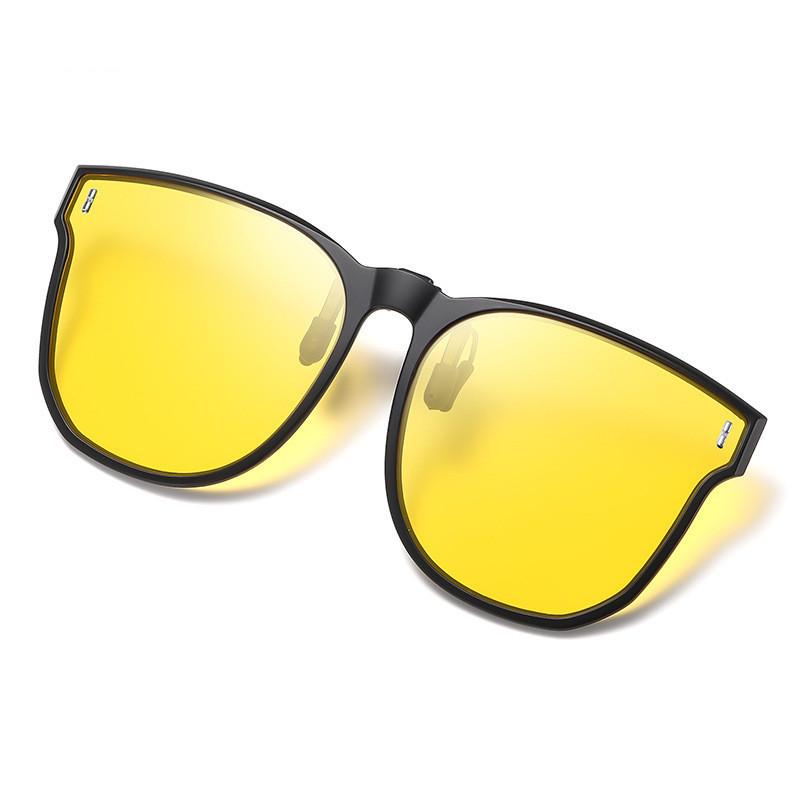 Ultra-Light Polarized Clip-On Sunglasses for Men & Women - Large Frame, UV Protection, Perfect for Prescription Glasses & Driving