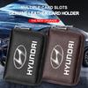 Leather Car Driver's License ID Card Bank Card Wallet Car Styling For Hyundai Santa Fe Sonata Solaris Azera Creta I30 Ix25 IX35 Tucson