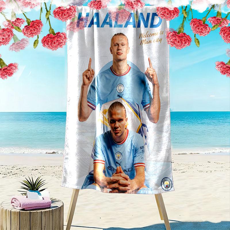 Asciugamano da Spiaggia Stampa Haaland Spirit, Asciugamano Grande Morbido ad Asciugatura Rapida per Spiaggia Campeggio Nuoto