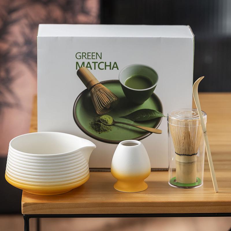 8 Pcs Matcha Whisk Set Ceramic Matcha Kit for Tea Ceremony Matcha Whisk and Bowl Matcha Set Gift for Matcha Lover and Starters