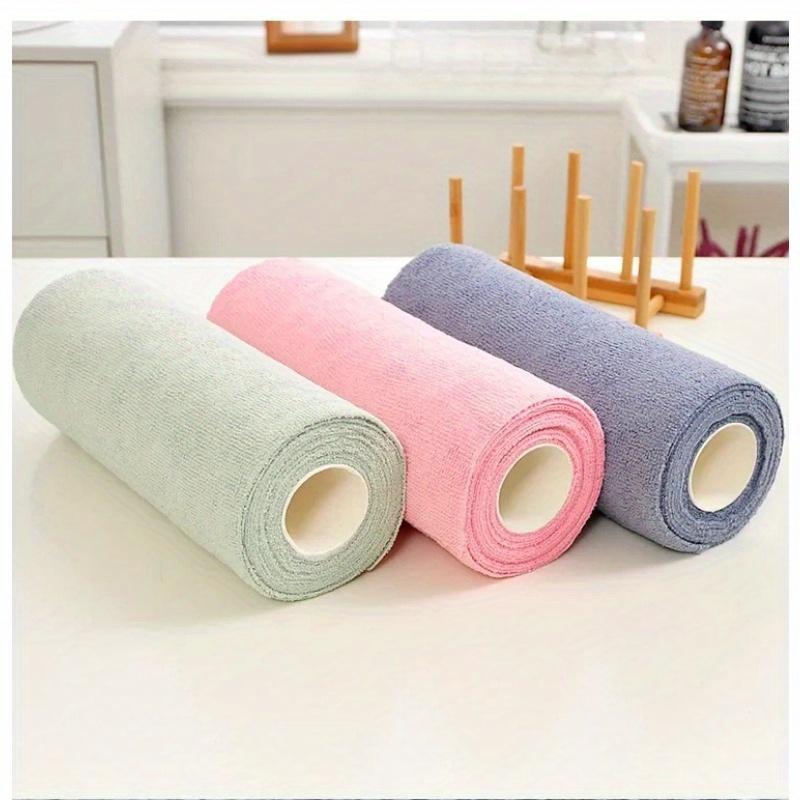 20pcs/1roll Reusable Microfiber Cleaning Cloths, Absorbent & Rust-Proof Kitchen Towels, Multipurpose Household Cleaning Supplies