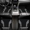 4pcs Gray Striped Pattern Design Car Interior Floor Mats, Suitable For Sedan, Truck, SUV Fashion Interior Protection, Holiday Gi