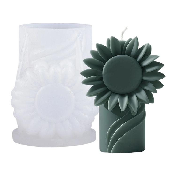 Geprägte Blumen-Zylinder-Silikonformen zur Herstellung von KerzenSeifeGipsSilikonformen für EpoxidharzHeimdekoration