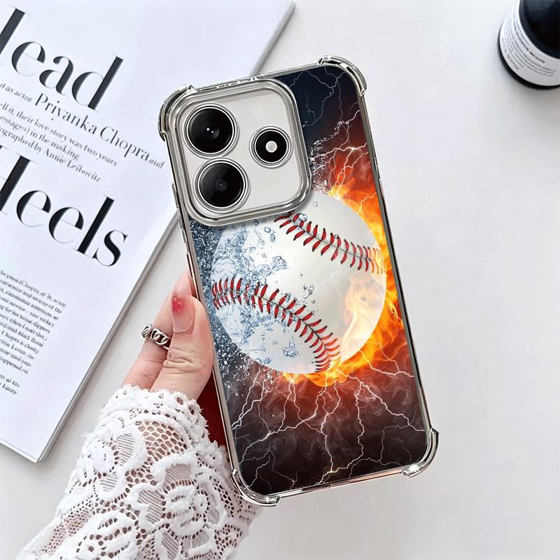 

Baseball Sport Plating Phone Case For Xiaomi Redmi Note 14 15 Pro Plus 13 12 11 11S 11T 10 9S 9 5G Anti-Fall Airabag Cover Redmi Note15ProPlus