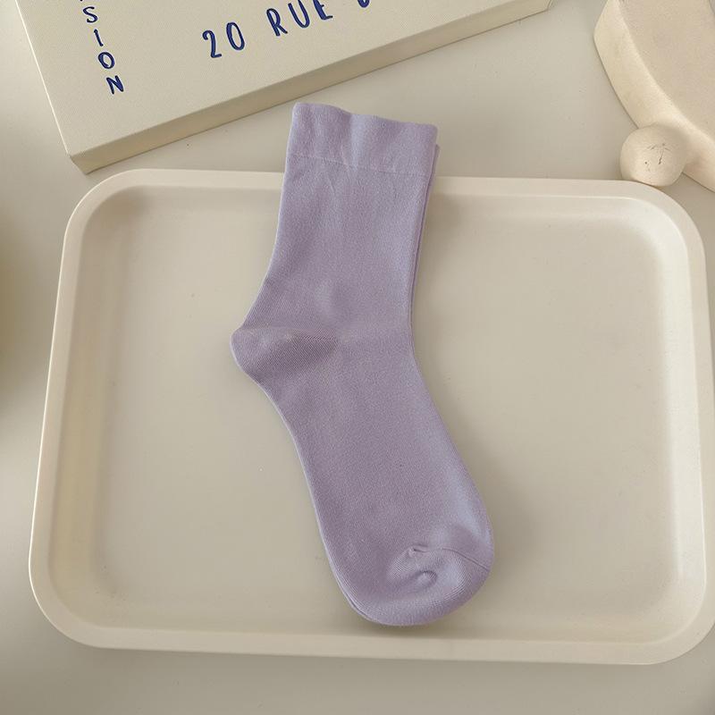 Stacked Socks - Pure Cotton Women's Loose Fit Socks Without Cuffs, No Bones, Durable, Anti-tear, Suitable for All Occasions