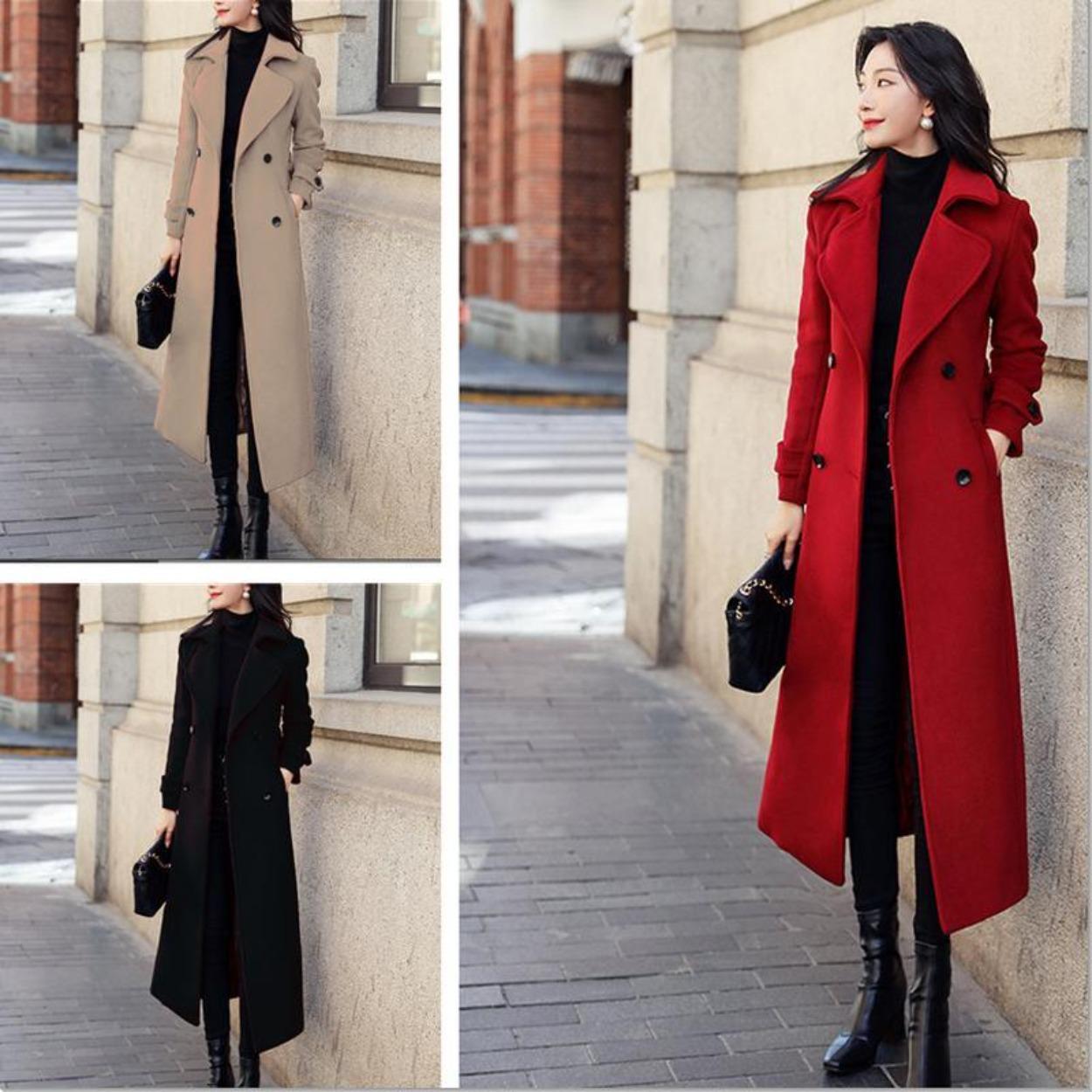 

Новое осеннее и зимнее женское пальто из утолщенной шерсти на EBay, удлиненное пальто с драконом и фениксом S