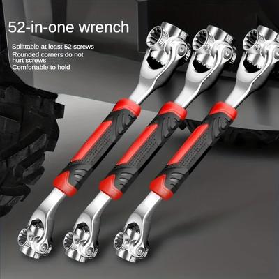 Cheie Universală 52 în 1 Cheie tubulară cu Cap Rotativ Multifuncțional la 360 de Grade, Set de Scule pentru Acasă și Reparații Auto