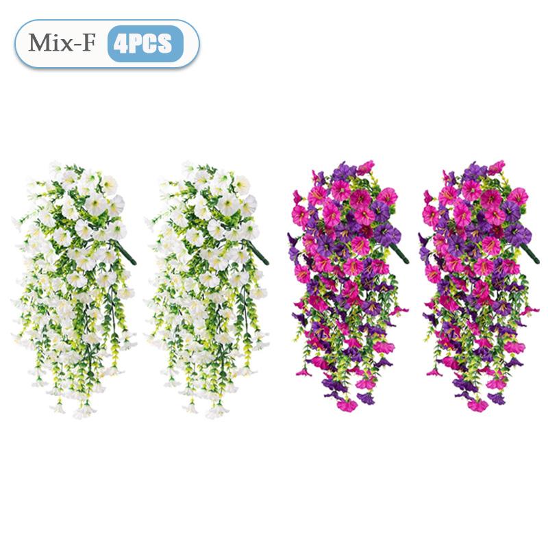 UV-Resistant Artificial Morning Glory Eucalyptus Hanging Decor Perfect for Home Garden Weddings Versatile Outdoor Holiday Decora