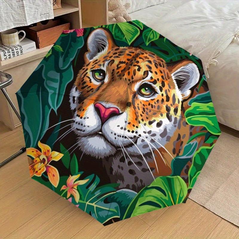 1pc Jaguar, Jungle Print Umbrella , Multi-functional Umbrellafor Men & Women, Valentine's Day Gift0817083