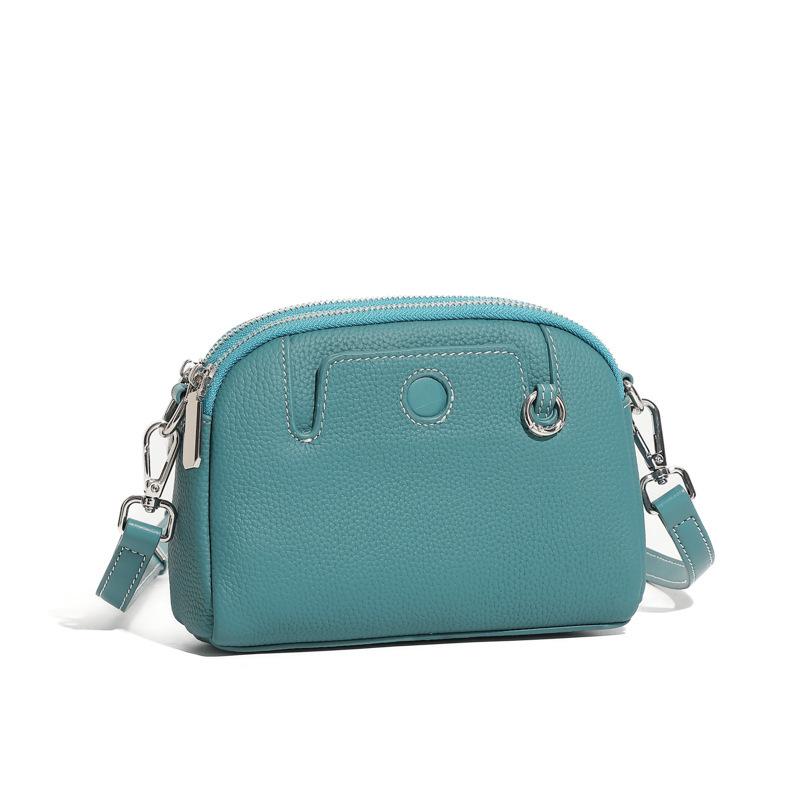 Leather Women S Bag Fashion Mini Change Bag Mother Bag First Layer Cowhide Single Shoulder Versatile Messenger Women S Bag 18*6*14 синий