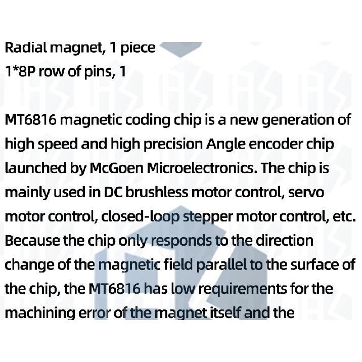 MT6816 high-speed and high-precision magnetic encoder magnetic induction angle measurement sensor module
