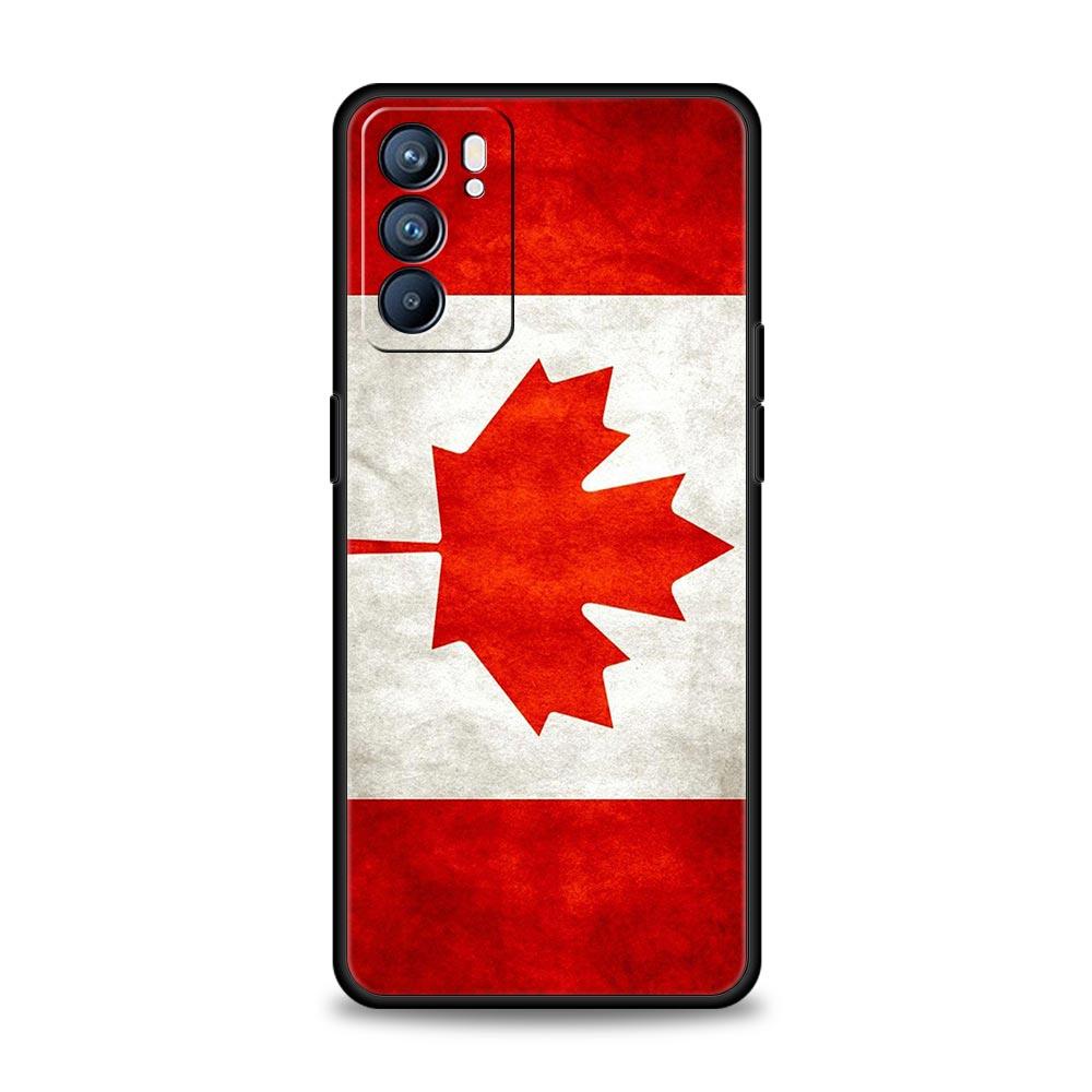 Maple Canada Flag Love Football Phone Case For Oppo Find X5 A54 A53 A52 A9 2020 A15 A95 A16 A76 A74 Reno7 SE Reno6 Pro 5G Cover