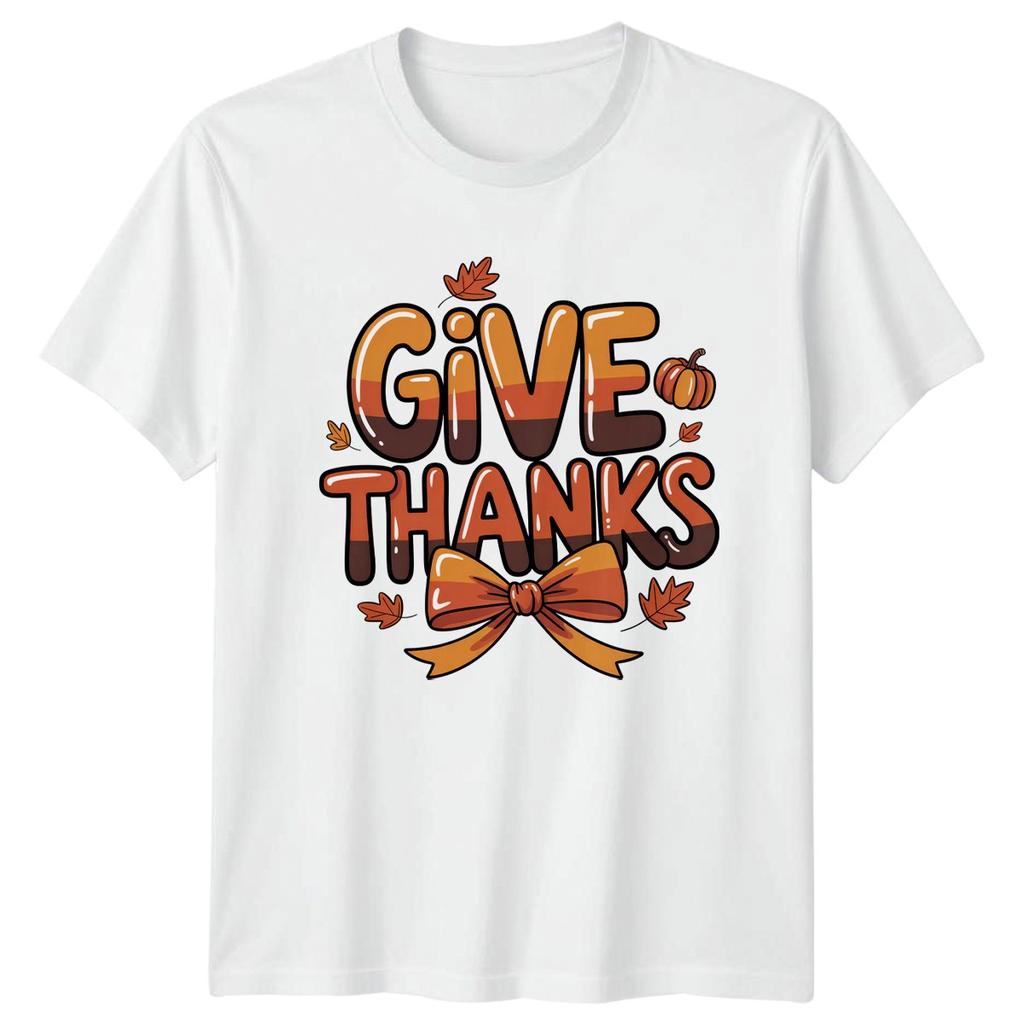 Give Thanks TShirt Fall Gratitude Thanksgiving Gift For Him And Her