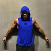 Muscleguys Summer Men's Cotton Breathable Sweat Absorbing Sports Hooded Vest Fitness Loose Sleeveless T-shirt