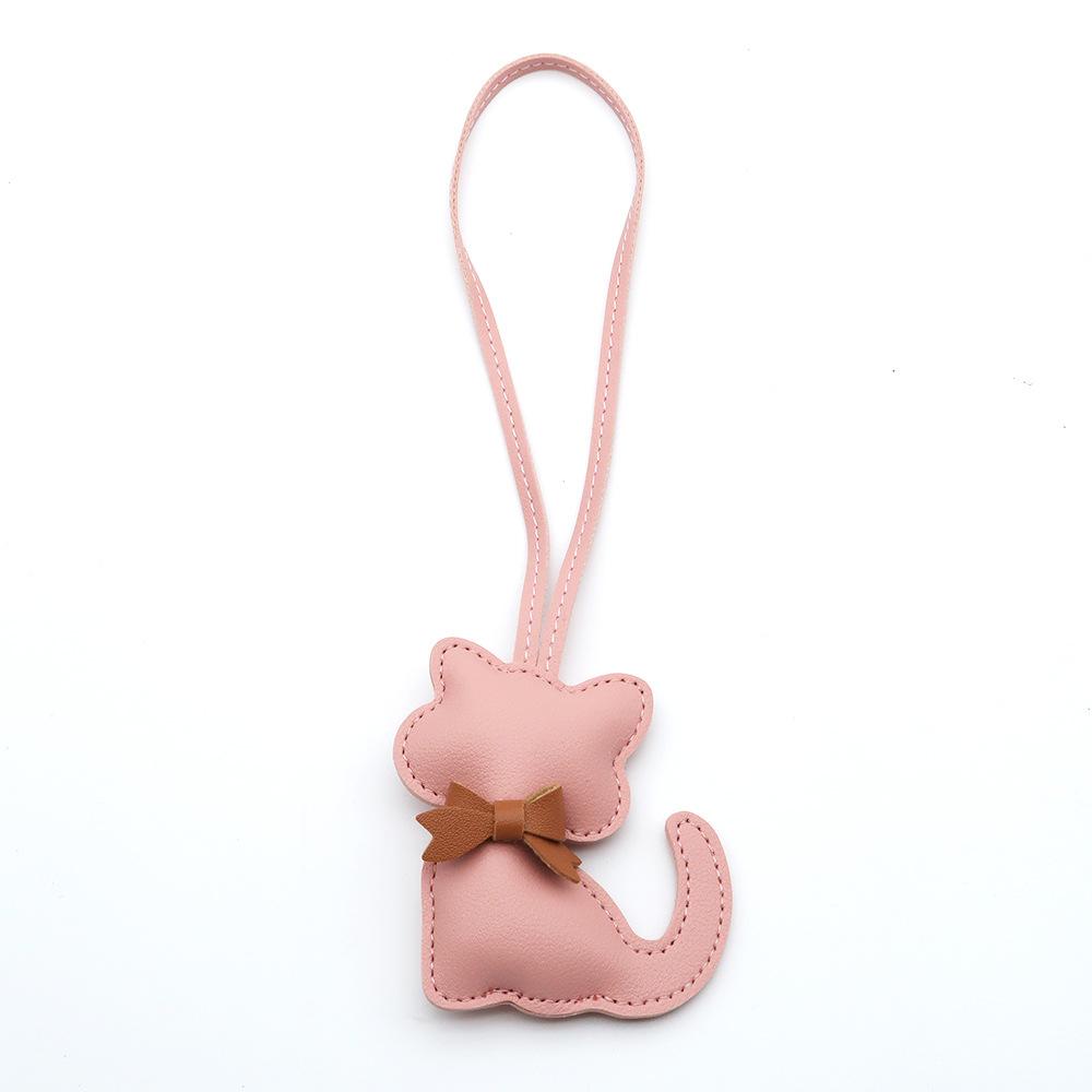 New PU Leather Kitten Bag Pendant Bow Cute Cartoon Animal Kitten Female Bag Pendant Small Gift