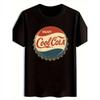 Men's Vintage Cool Cola T-Shirt - Retro "Enjoy Cool Cola" Print Crew Neck Tee, Black Casual Short Sleeve Shirt with Iconic Cola Design, Comfortable