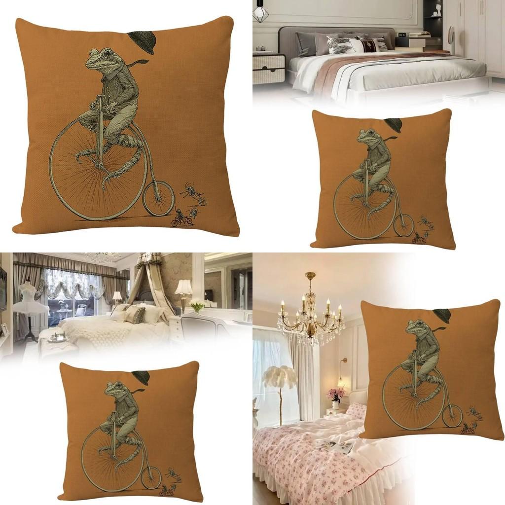 Animal Cartoon Zebra Linen Pillow Cover For Sofa Couch Decor 45x45cm