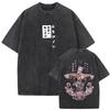 Anime JoJo's Bizarre Adventure Jolyne Washed Vintage T-shirt Summer Men Women Manga Casual Cotton Crewneck Short Sleeve T Shirt