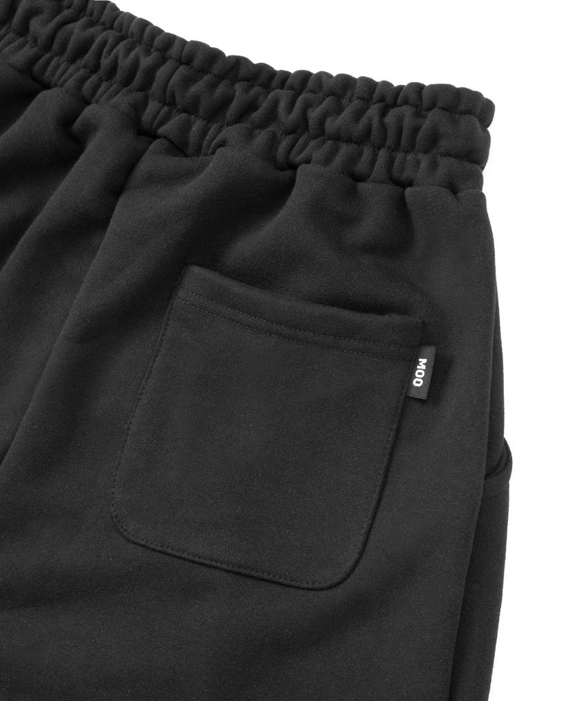 MOO Single-Pleat Balloon Wide Sweatpants - Black