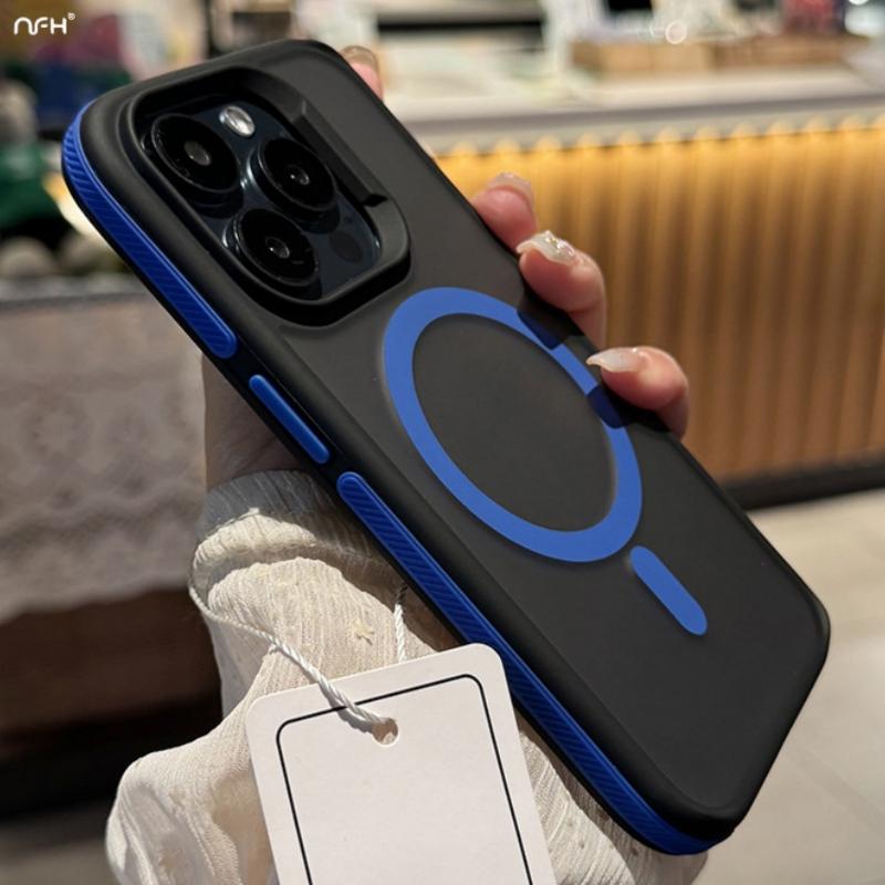 For iPhone 16 Pro Max Luxury Magsafe Magnetic Matte Bicolor Frame Phone Case For iPhone 12 13 14 15 16 Plus Protective Cover